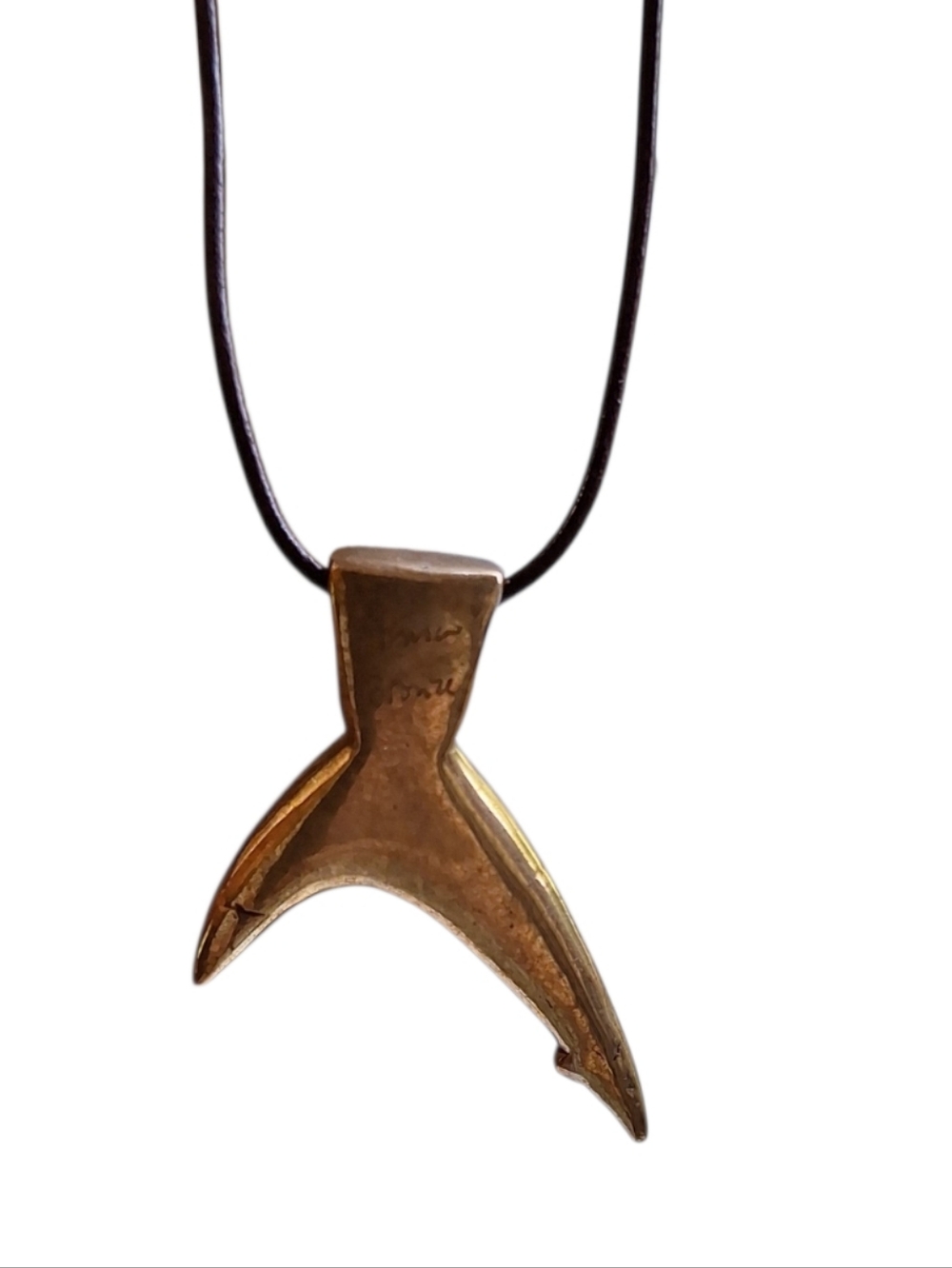 Anisa Bronze Shark Tail Necklace w/ 925 Silver Clasp Nautical Ocean Inspired